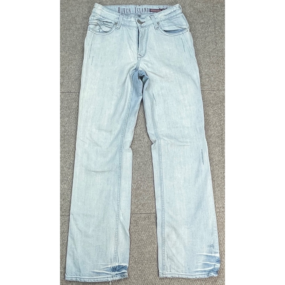 River Island Straight Button Fly Bootcut Men's 5 Pocket Denim Jeans Size 28x32